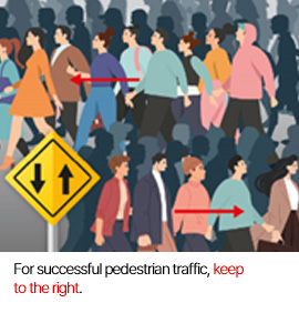 For successful pedestrian traffic, keep to the right.